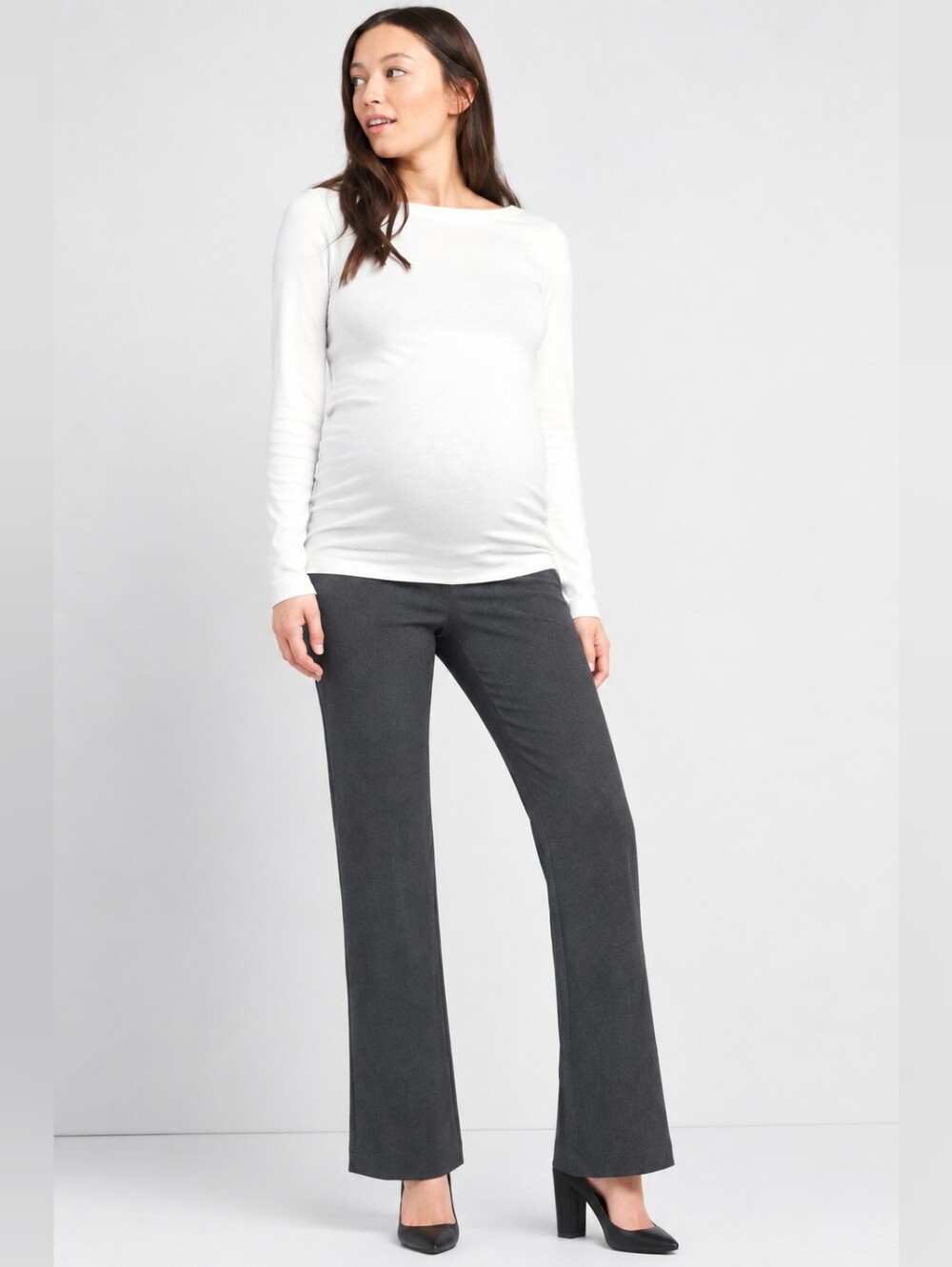 GAP Maternity Modern Bootcut Gray Full Panel Size 8 Trouser Dress Pants RT$80